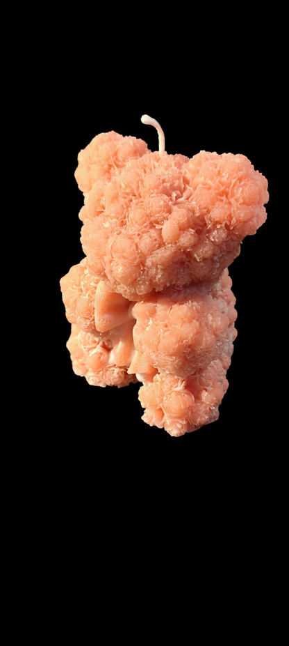 Rosen Teddy Kerze – detailreich & handgemacht aus Paraffinwachs – 8,5 × 8 × 6 cm – Wunschfarbe