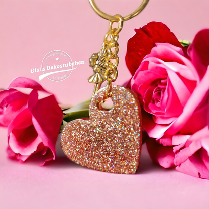 Schlüsselanhänger Epoxy Herz Resin Liebe