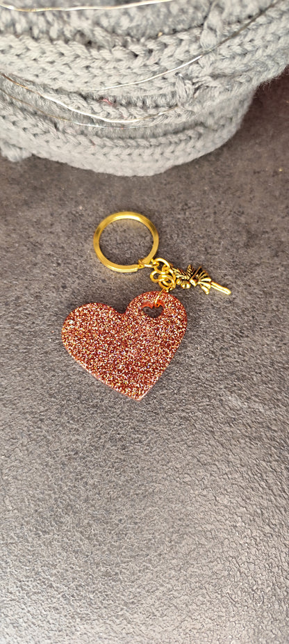 Schlüsselanhänger Epoxy Herz Resin Liebe