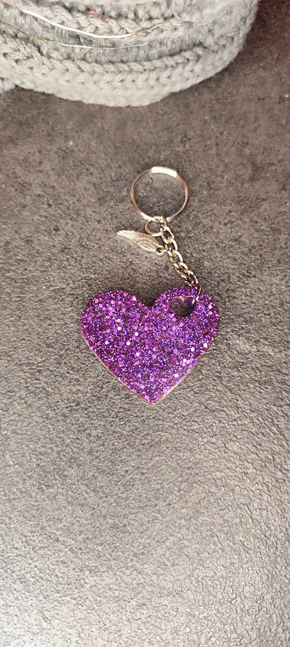 Schlüsselanhänger Epoxy Herz Resin Liebe