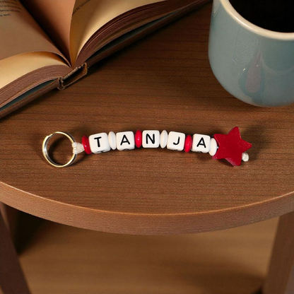 Schlüsselanhänger mit Namen Motiv Stern