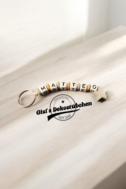 Schlüsselanhänger mit Namen Motiv Stern