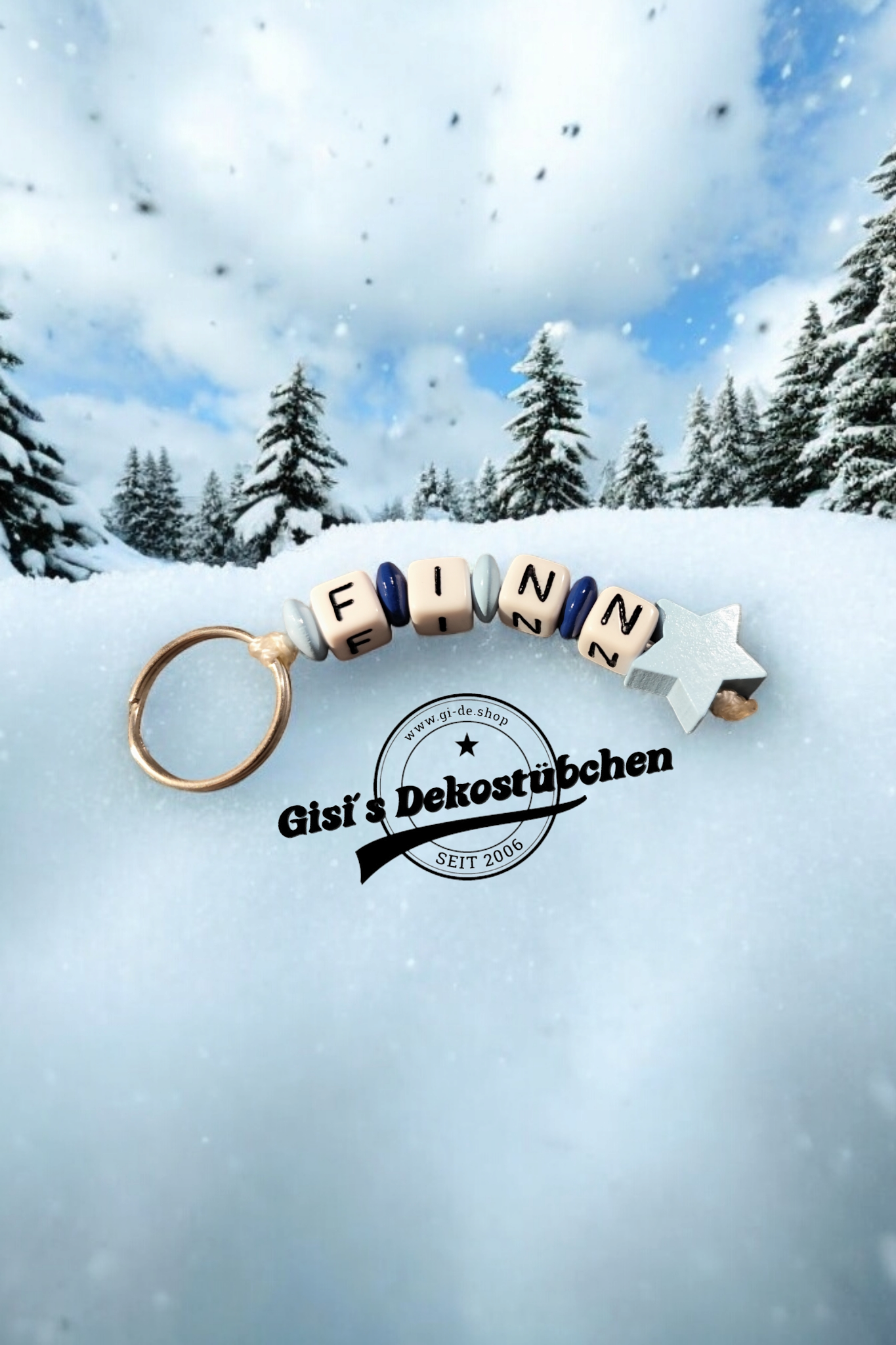 Schlüsselanhänger mit Namen Motiv Stern