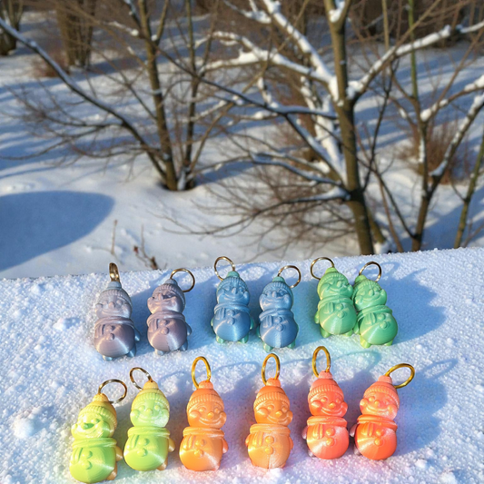 Schneemann Fidget Spielzeug 3D Gedruckt Schlüsselanhänger Fidget Taschenanhänger Weihnachtsgeschenk