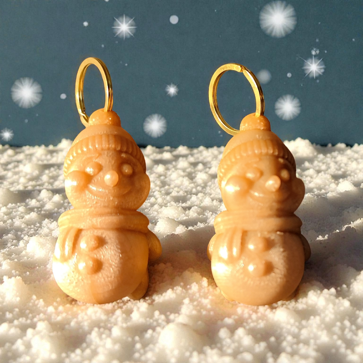 Schneemann Fidget Spielzeug 3D Gedruckt Schlüsselanhänger Fidget Taschenanhänger Weihnachtsgeschenk