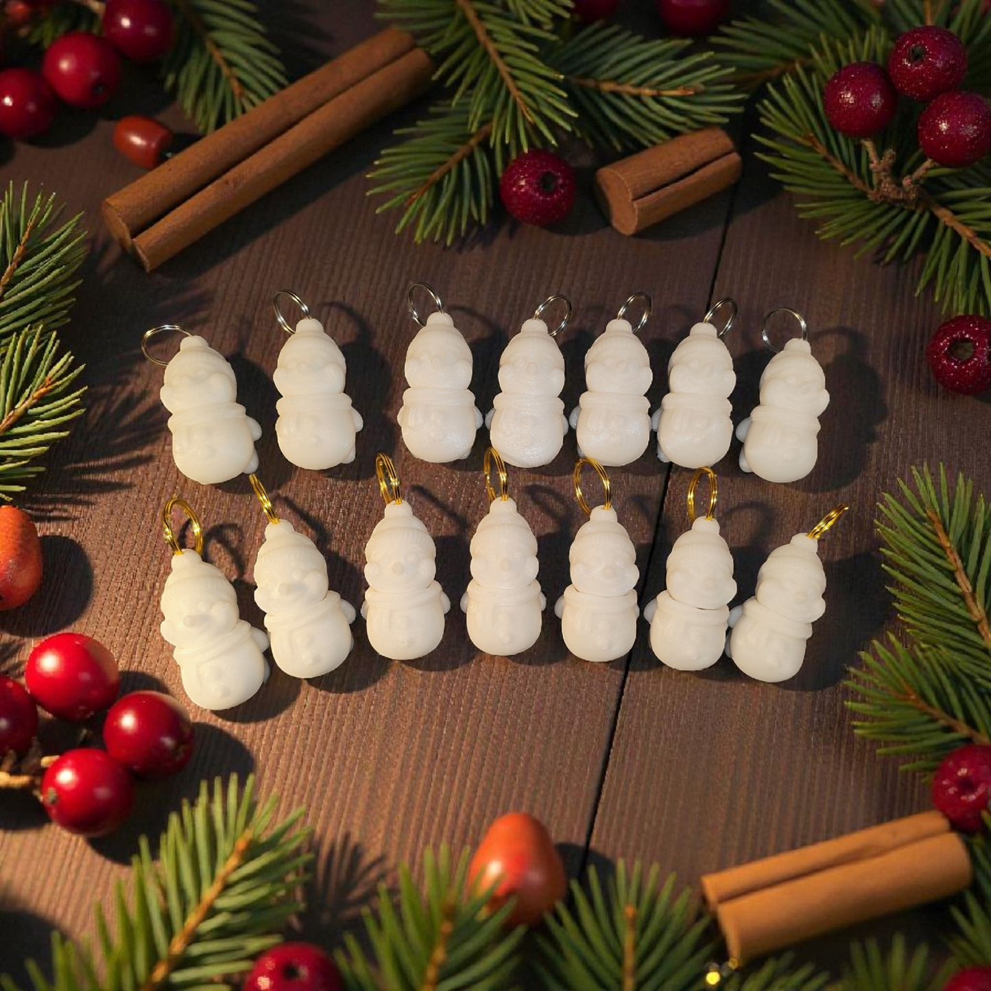 Schneemann Fidget Spielzeug 3D Gedruckt Schlüsselanhänger Fidget Taschenanhänger Weihnachtsgeschenk