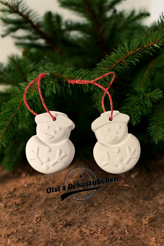Schneemann, Keramik Weihnachten, Christbaumschmuck, Wohndeko