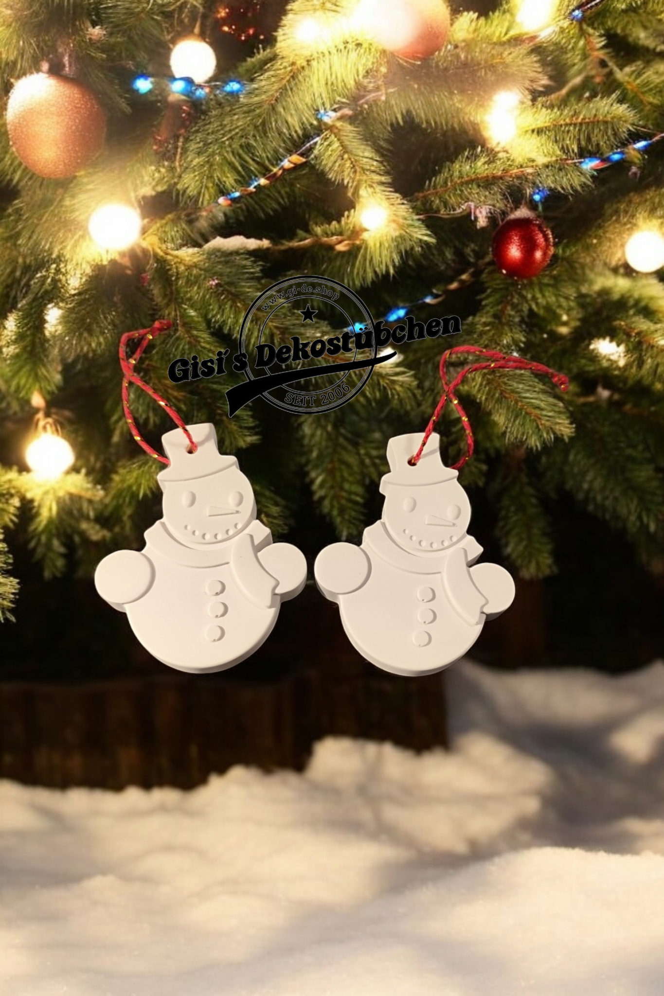 Schneemann, Keramik Weihnachten, Christbaumschmuck, Wohndeko Gegossener Schneemann, Weihnachtsanhäng