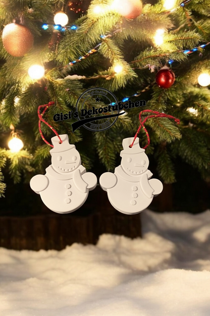 Schneemann, Keramik Weihnachten, Christbaumschmuck, Wohndeko Gegossener Schneemann, Weihnachtsanhäng