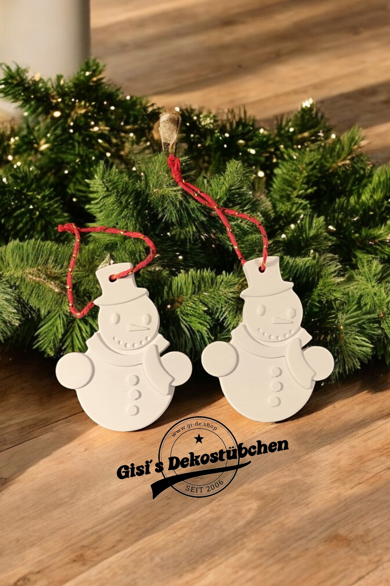Schneemann, Keramik Weihnachten, Christbaumschmuck, Wohndeko Gegossener Schneemann, Weihnachtsanhäng