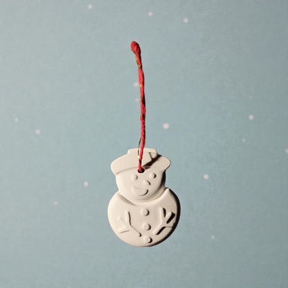 Schneemann, Keramik Weihnachten, Christbaumschmuck, Wohndeko