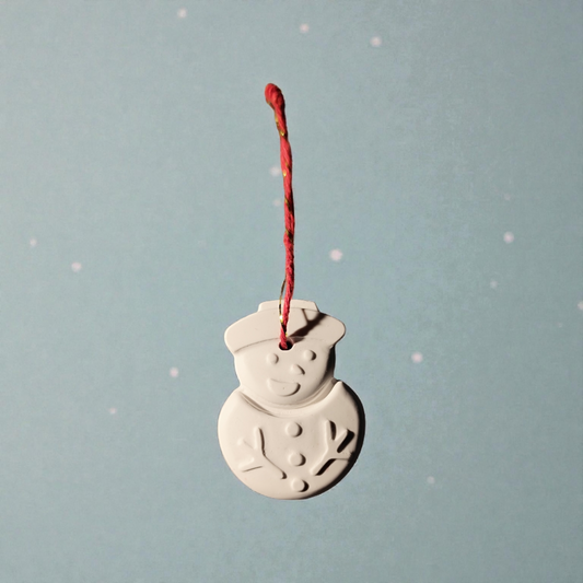 Schneemann, Keramik Weihnachten, Christbaumschmuck, Wohndeko