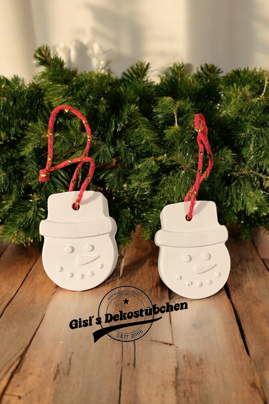 Schneemannkopf, Keramik Weihnachten, Christbaumschmuck, Wohndeko