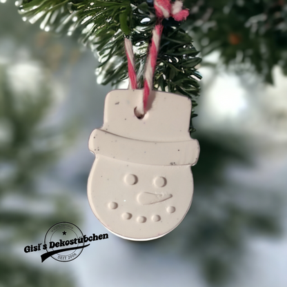 Schneemannkopf, Keramik Weihnachten, Christbaumschmuck, Wohndeko