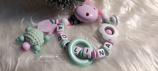 Schnullerkette Fuchs / Blume