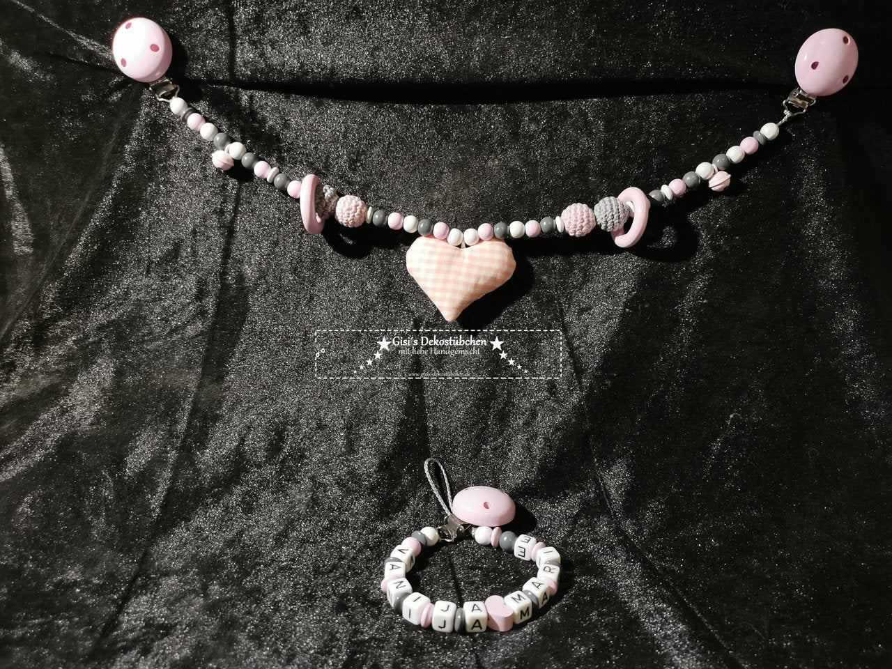 Schnullerkette Kinderwagenkette Set
