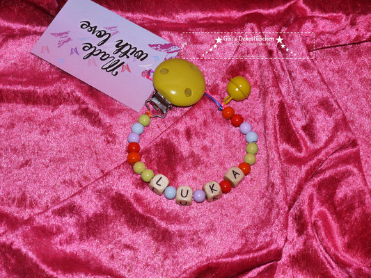 ♥Schnullerkette Regenbogen PREMIUM♥ Name