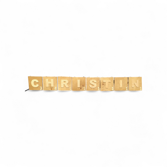 Scrabble - Wanddeko groß 15x15 cm "Braun"