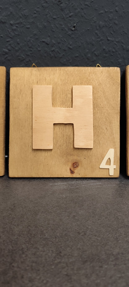 Scrabble - Wanddeko groß 15x15 cm "Braun"