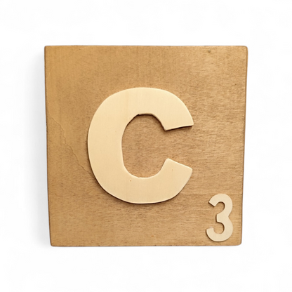 Scrabble - Wanddeko groß 15x15 cm "Braun"
