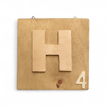 Scrabble - Wanddeko groß 15x15 cm "Braun"