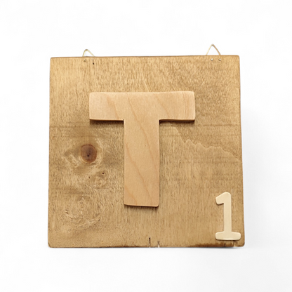 Scrabble - Wanddeko groß 15x15 cm "Braun"