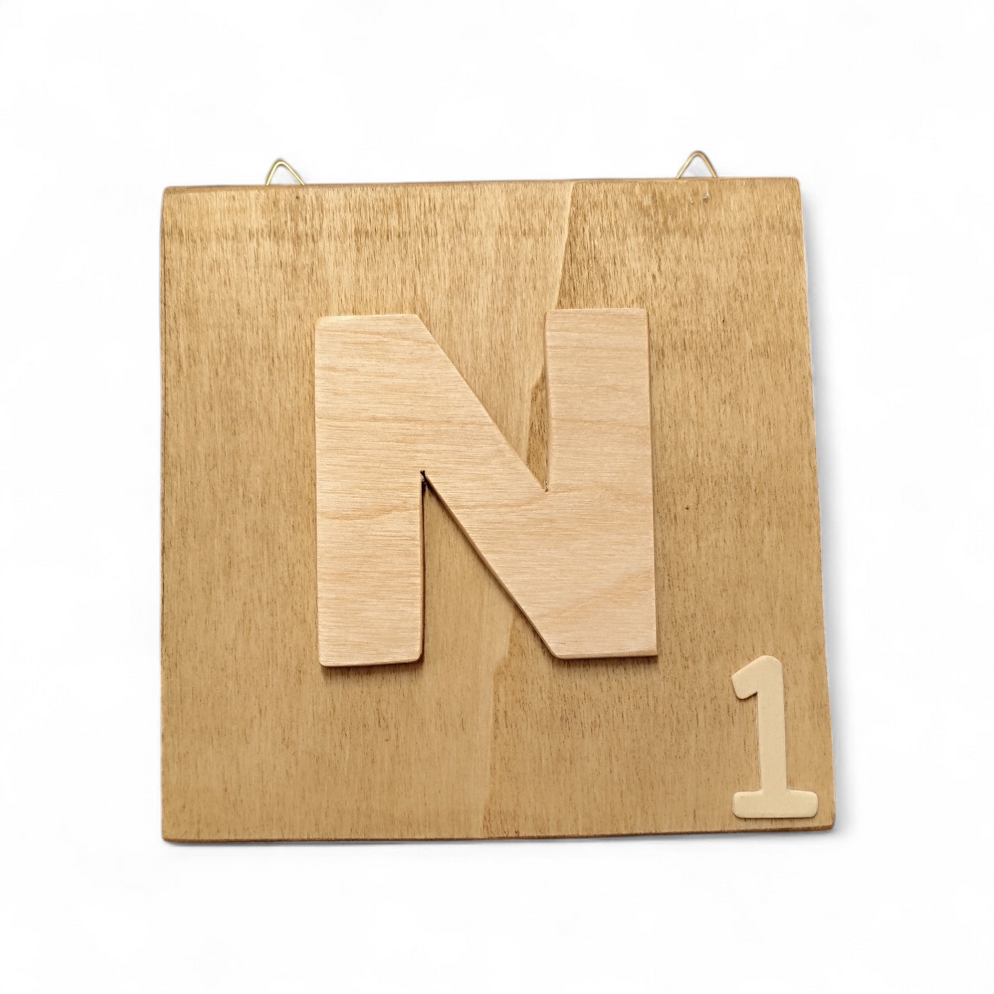 Scrabble - Wanddeko groß 15x15 cm "Braun"