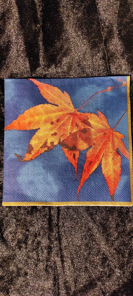 Serviette Ahornblatt blau
