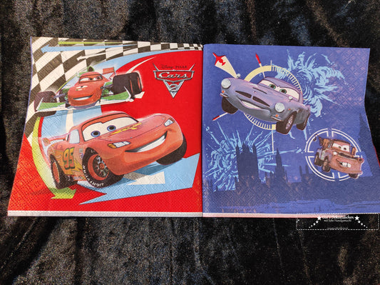 Serviette Cars Lightning McQueen Deko Basteln Serviettentechnik