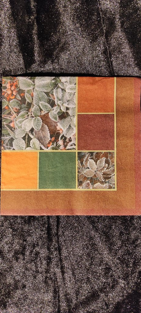 Serviette Frost braun orange grün