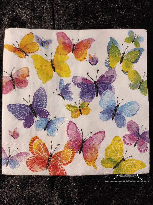 Serviette ~ Zarte bunte Schmetterlinge Falter Papillon