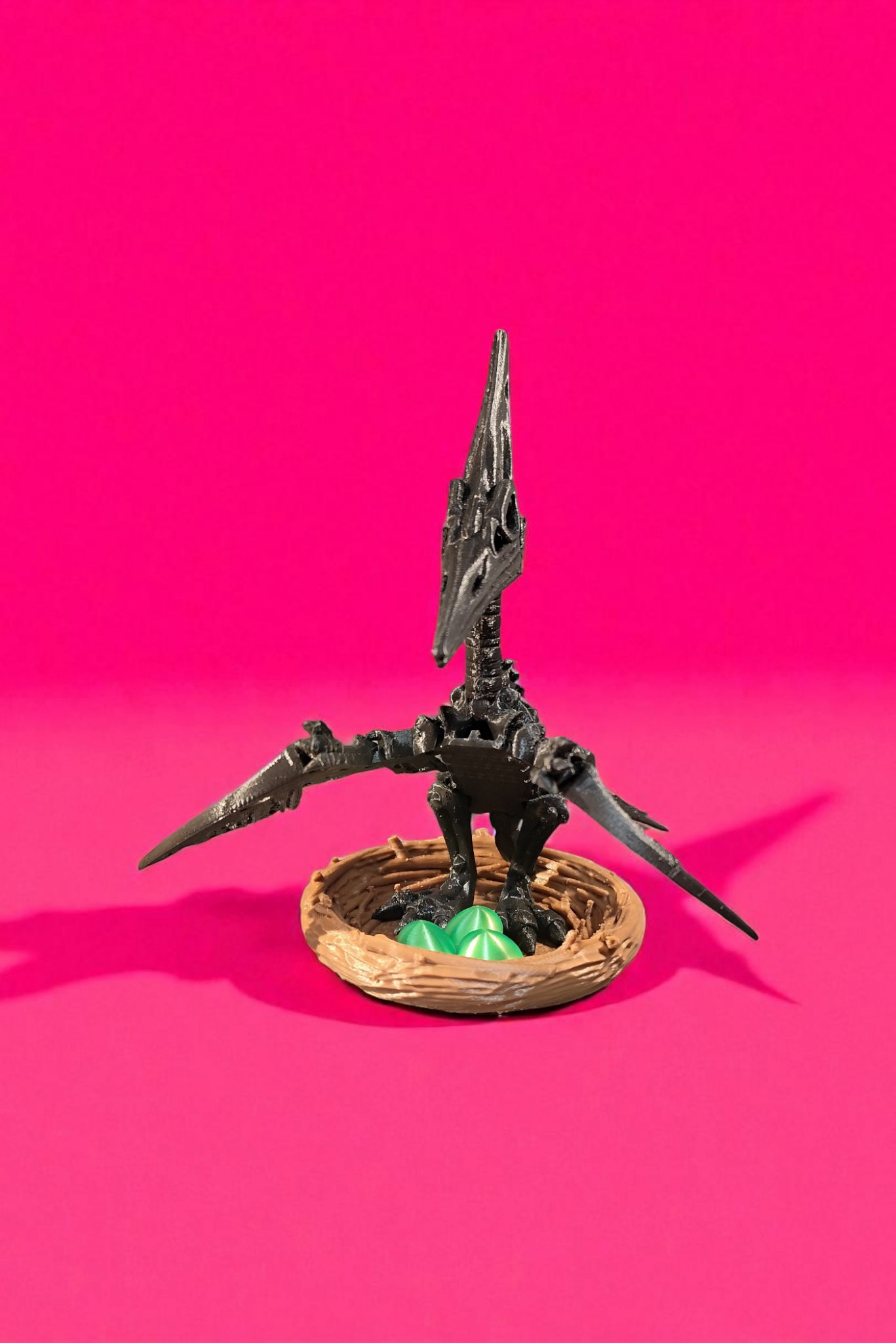 Skelett Pteranodon mit Nest und Eiern 3D