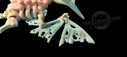 Skelett Pteranodon mit Nest und Eiern 3D
