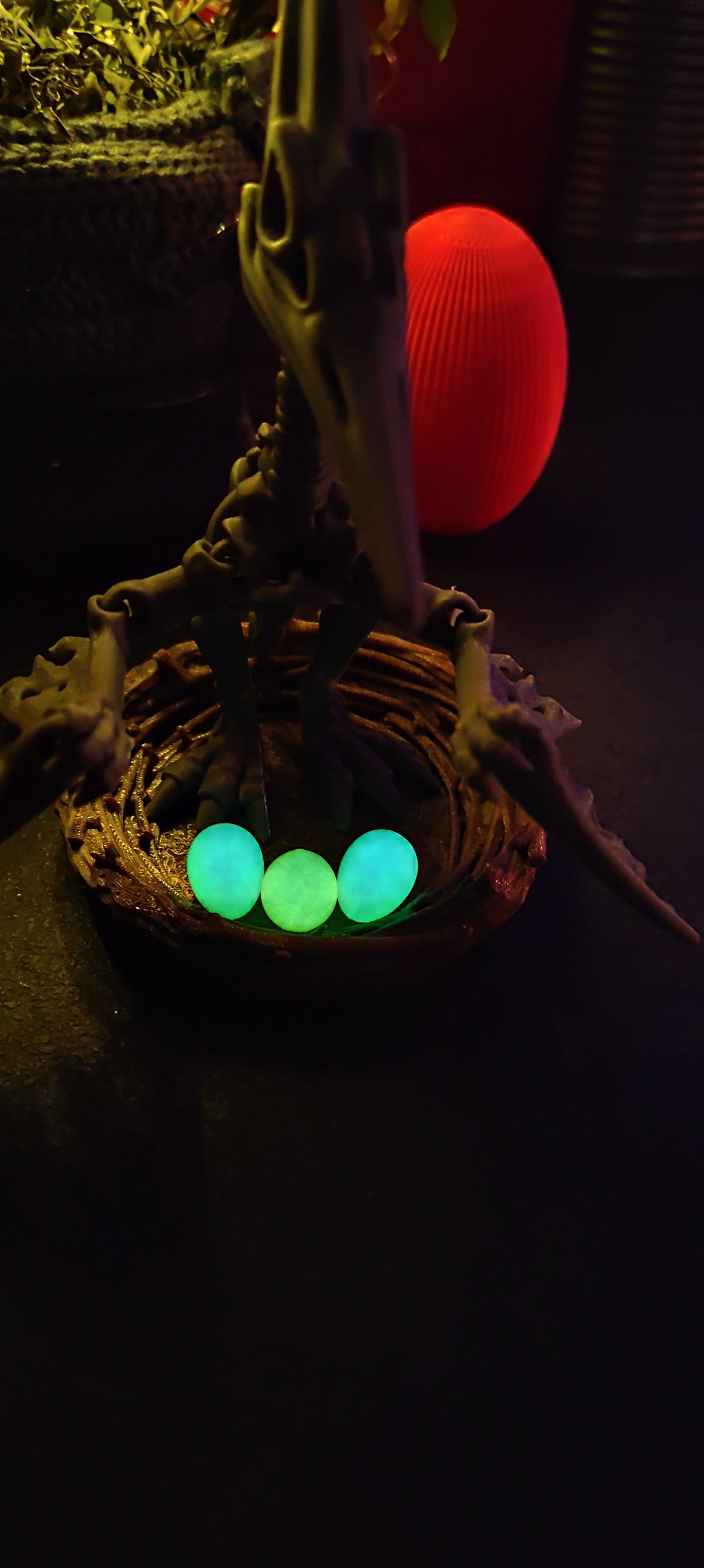 Skelett Pteranodon mit Nest und Eiern 3D