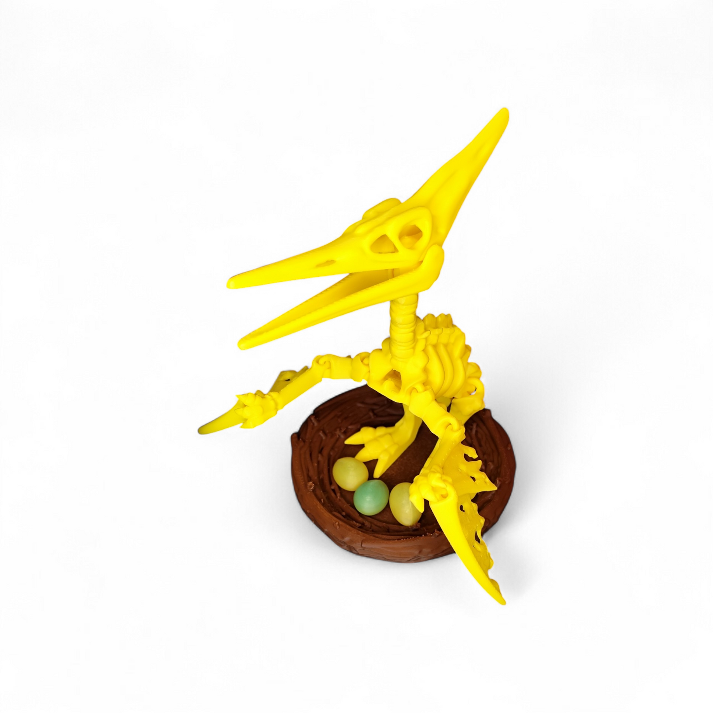 Skelett Pteranodon mit Nest und Eiern 3D