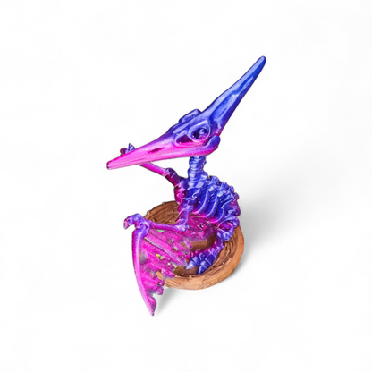 Skelett Pteranodon mit Nest und Eiern 3D