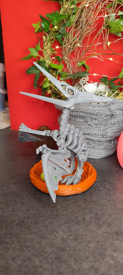 Skelett Pteranodon mit Nest und Eiern 3D