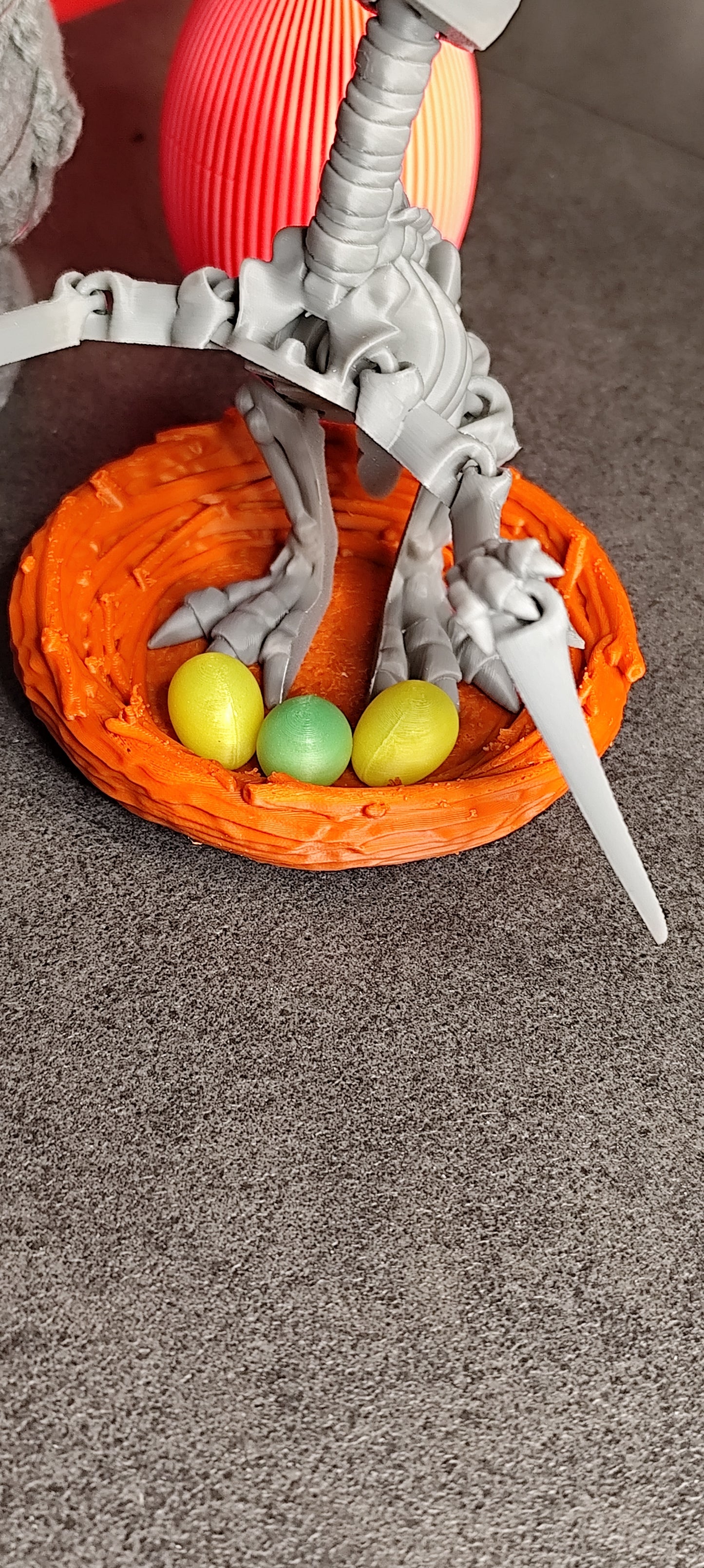 Skelett Pteranodon mit Nest und Eiern 3D