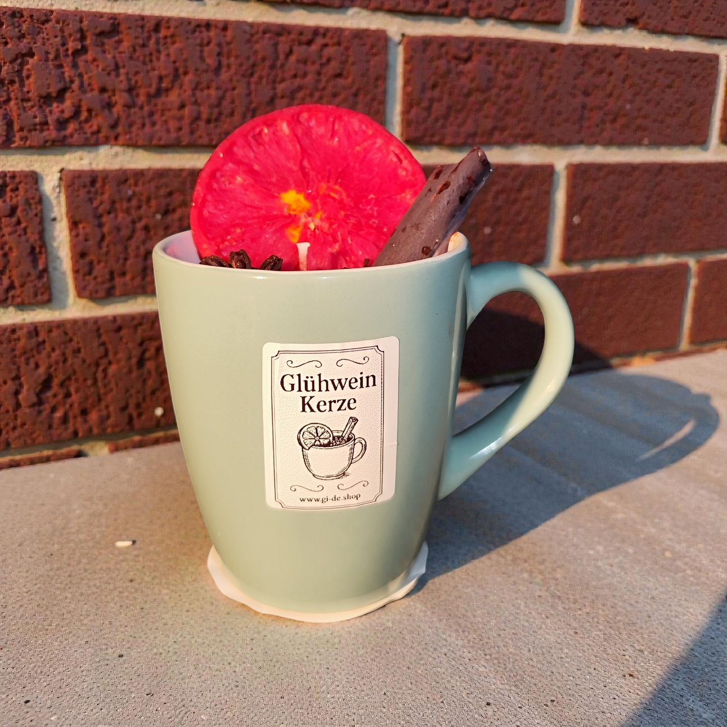 Sojawachs Glühwein Kerze im Becher – Winterlicher Duft mit Orange, Zimt & Sternanis