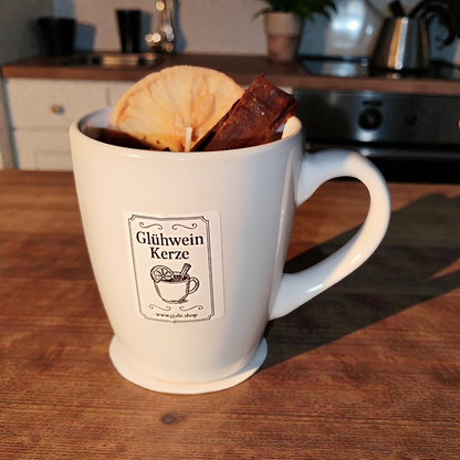 Sojawachs Glühwein Kerze im Becher – Winterlicher Duft mit Orange, Zimt & Sternanis