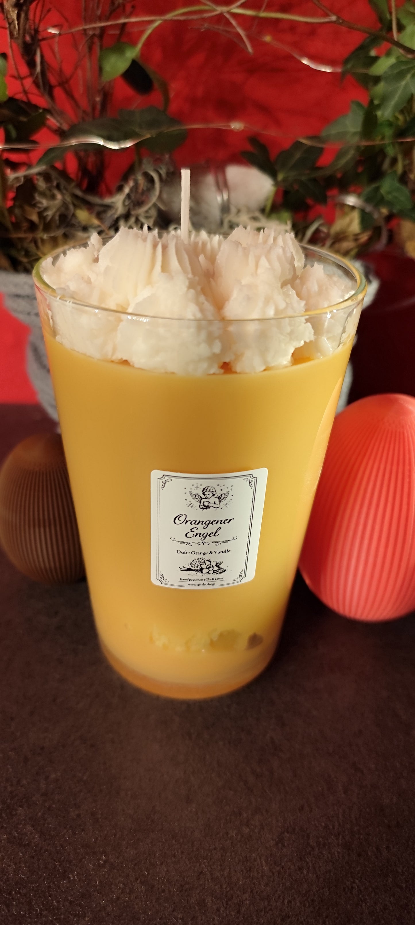 Sojawachskerze „Orangener Engel“ – Duft Orange & Vanille