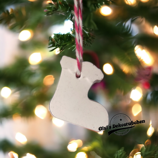 Stiefel, Keramik Weihnachten, Christbaumschmuck, Wohndeko