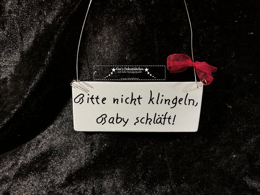 Süßes Holzschild Bitte nicht klingeln, Baby schläft!