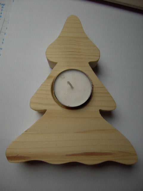 Teelicht Weihnachtsbaum / Tannenbaum - Dekoration aus Holz / rustikal / Landhaus
