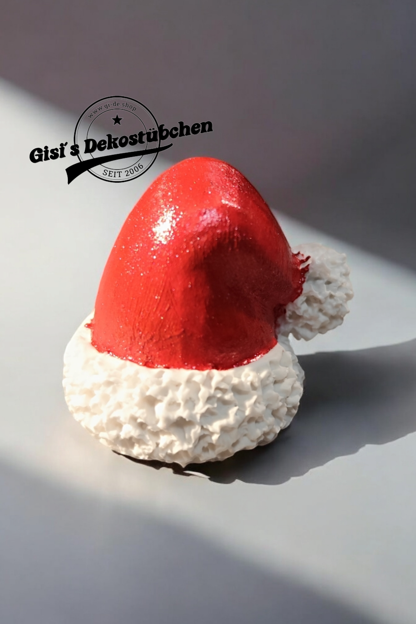 Tischdeko Weihnachtsmütze Handbemalt