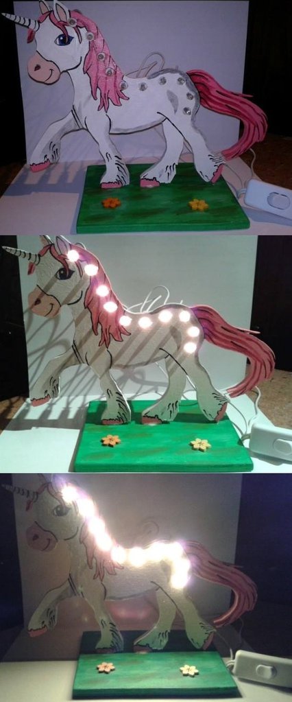 Tischlampe Einhorn mit LED