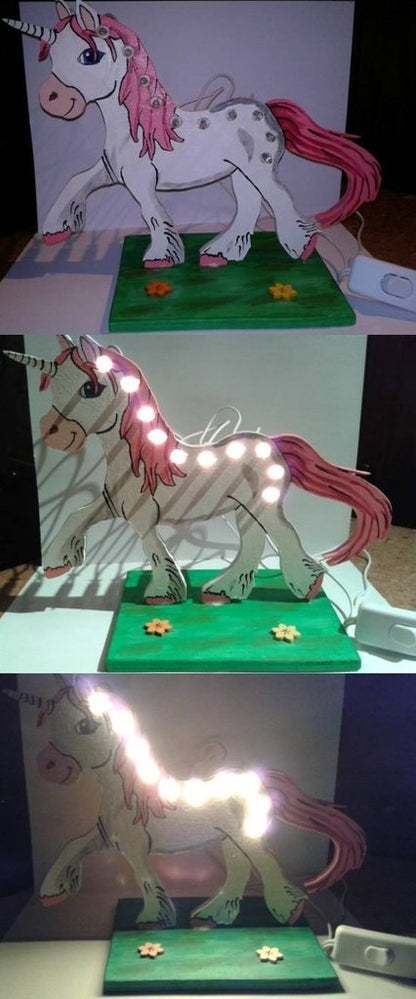 Tischlampe Einhorn mit LED