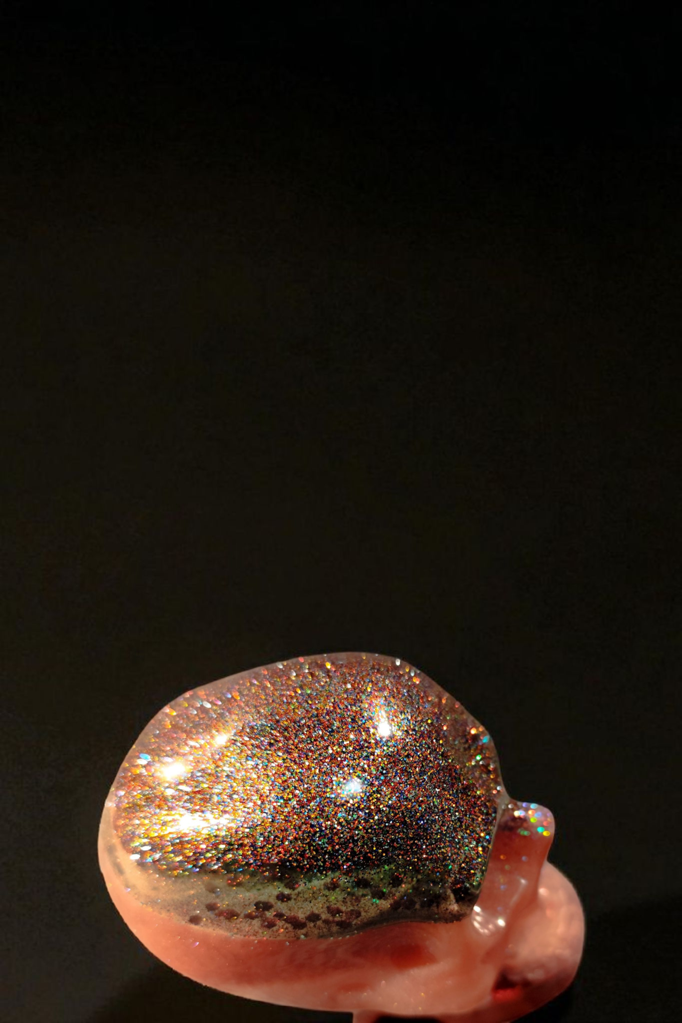 Totenkopf Deko Figur – Epoxidharz mit Pigmenten & Glitzer – 10 cm – Unikat & Wunschfarbe möglich