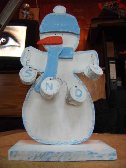 Türsteher Holz freundlicher Schneemann