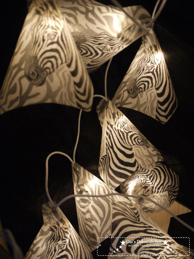 UNIKAT zauberhafte Lichterkette süßes Zebra NEU mit LED